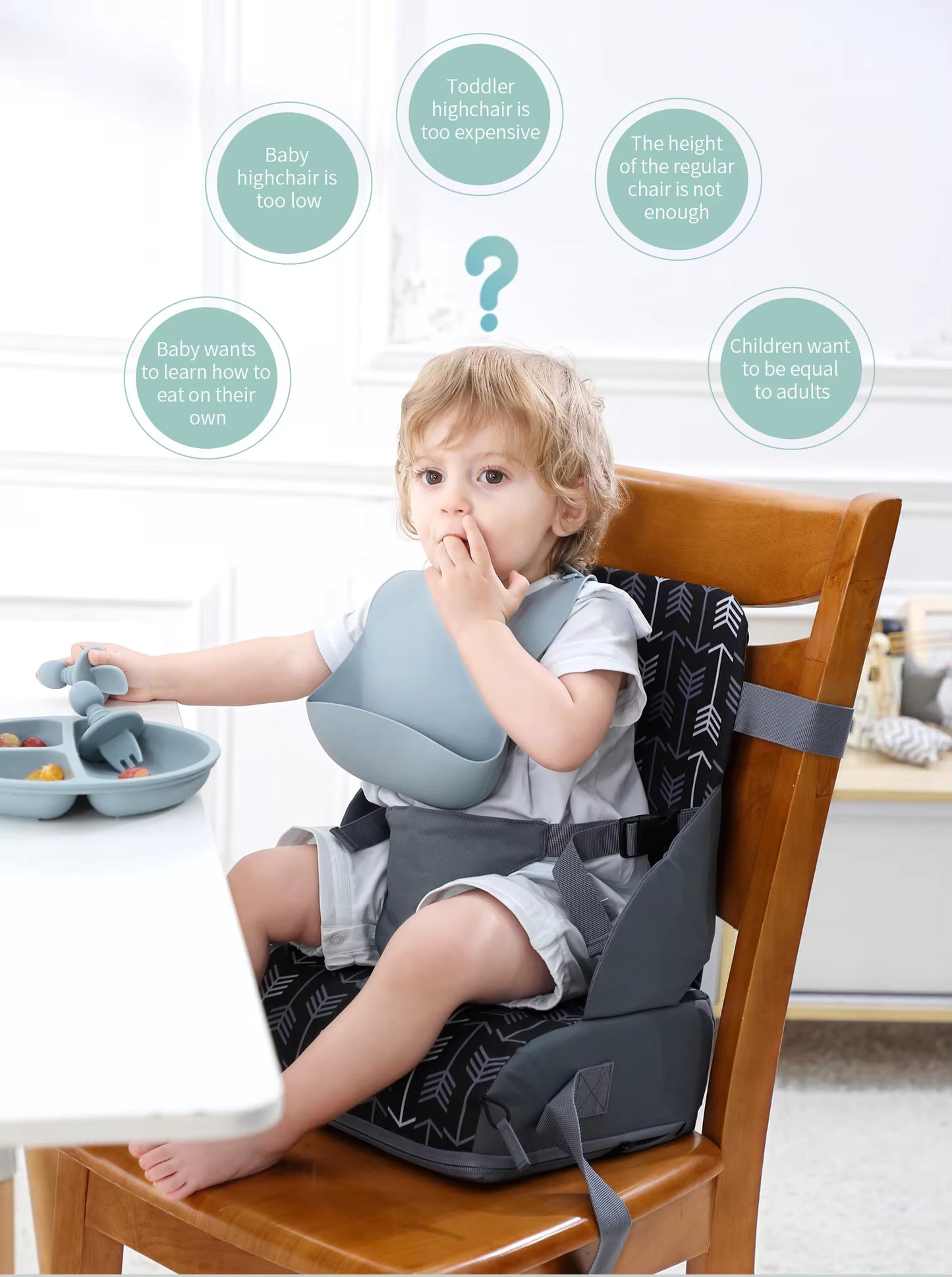 Portable Baby Booster Seat – Foldable Anti-Slip Dining Chair