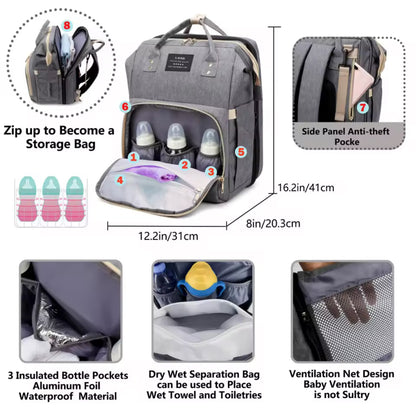 Travel Maternity Baby Backpack w Built in Bassinet Changing Station